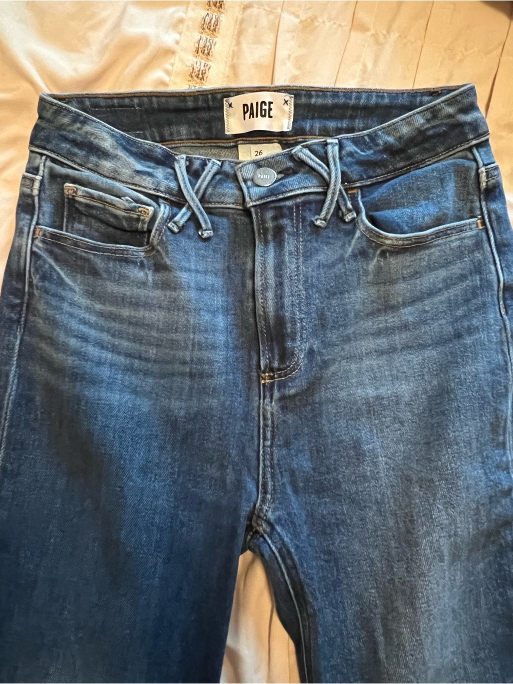 PAIGE Junior woman Dark Blue Slim-Straight Jeans